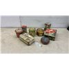Image 1 : Vintage Decorative Tins Including Carr's Biscuit and Brooke Bond Tea with Floral and Scenic Motifs