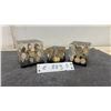 Image 1 : Three Clear Resin Decorative Paperweight Cubes With Embedded Canadian 1-Cent Coins, 1976-1979