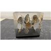 Image 3 : Three Clear Resin Decorative Paperweight Cubes With Embedded Canadian 1-Cent Coins, 1976-1979