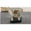 Image 4 : Three Clear Resin Decorative Paperweight Cubes With Embedded Canadian 1-Cent Coins, 1976-1979