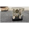 Image 6 : Three Clear Resin Decorative Paperweight Cubes With Embedded Canadian 1-Cent Coins, 1976-1979
