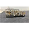Image 9 : Three Clear Resin Decorative Paperweight Cubes With Embedded Canadian 1-Cent Coins, 1976-1979