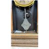 Image 3 : Antique Carved Oak Gingerbread Mantel Clock with Pendulum and Key, 23 × 15”