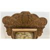 Image 6 : Antique Carved Oak Gingerbread Mantel Clock with Pendulum and Key, 23 × 15”