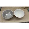 Image 2 : Vintage Kitchen Canisters, Enamel Bowls, Mixing Bowls, Grater, Perogy Press