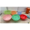 Image 7 : Vintage Kitchen Canisters, Enamel Bowls, Mixing Bowls, Grater, Perogy Press