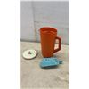 Image 9 : Vintage Kitchen Canisters, Enamel Bowls, Mixing Bowls, Grater, Perogy Press