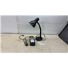 Image 1 : Black Gooseneck Desk Lamp, LED Work Light, and Bear River BR-8822 Solar LED Light
