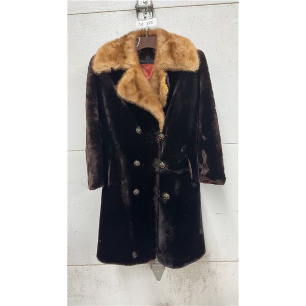 Hudson's Bay Company Vintage Dark Brown Fur-Style Coat, Size M-L