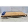 Image 3 : Vintage Wooden Mechanic's Creeper with Blue Padded Headrest and Swivel Casters