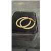Image 2 : 14K Gold plated 33.0mm Princess Cut Simulated Diamond Hoop Earrings