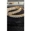 Image 3 : 14K Gold plated 33.0mm Princess Cut Simulated Diamond Hoop Earrings