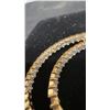Image 4 : 14K Gold plated 33.0mm Princess Cut Simulated Diamond Hoop Earrings