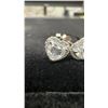 Image 4 : 0.5ct Each Heart Cut Moissanite Halo Stud Earrings, 925 Sterling Silver, White Gold Overlay