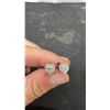 Image 6 : 0.5ct Each Heart Cut Moissanite Halo Stud Earrings, 925 Sterling Silver, White Gold Overlay