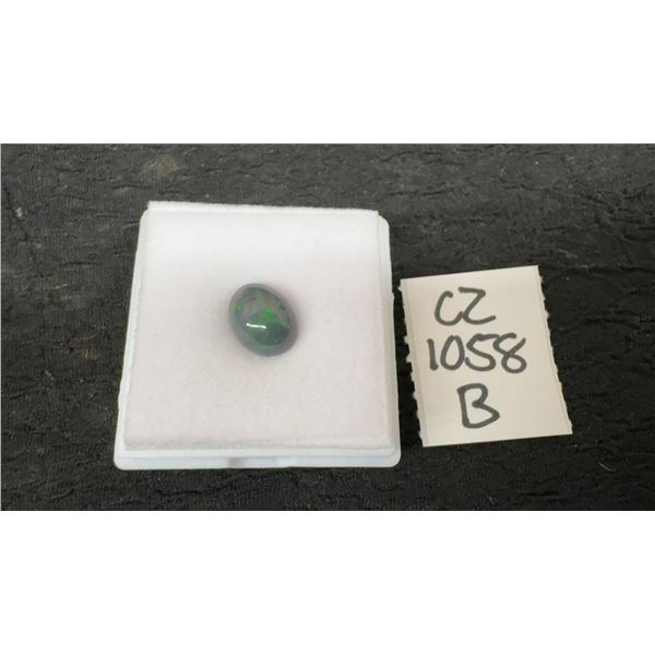 2.9ct Natural Untreated Black Opal Oval Cabochon, 8.8mm x 11.3mm
