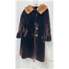 Image 1 : Vintage Hurtig Furriers Ltd. Dark Brown Mouton Fur Coat with Fur Style Collar, Sz M-L