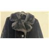 Image 2 : Vintage Borg Textiles Canada Black Faux Fur Coat with Contrasting Collar and Hem Trim, Sz M-L