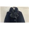Image 6 : Vintage Borg Textiles Canada Black Faux Fur Coat with Contrasting Collar and Hem Trim, Sz M-L