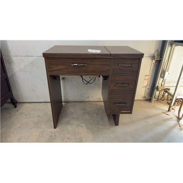 Kenmore 12 Stitch Sewing Machine in Convertible Wood Cabinet with Foot Pedal, Notions, books