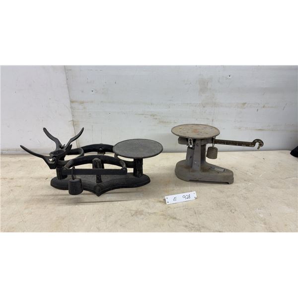 Vintage Cast Iron Balance Scale and Fairbanks-Morse 25 Lb Counter Balance Scale
