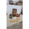 Image 1 : Vintage Nail Keg, 3 Kerosene Lanterns (No Glass), and Wood Sock Stretchers