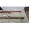 Image 2 : Two Wood and Iron Yokes: One Natural Finish, One Red Painted