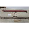 Image 3 : Two Wood and Iron Yokes: One Natural Finish, One Red Painted