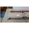 Image 4 : Two Wood and Iron Yokes: One Natural Finish, One Red Painted