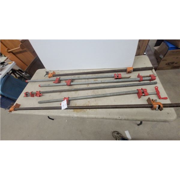 6 Assorted Pipe Clamps: 48” to 60”
