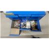 Image 5 : Blue Metal 9-Drawer Small Parts Cabinet with Grommets, Dowel Pins, and Assorted Hardware