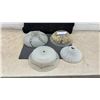 Image 1 : Vintage Glass Light Shades Including Frosted Swirl, Opalescent Ribbed, and Foliage Designs, 4