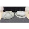 Image 2 : Vintage Glass Light Shades Including Frosted Swirl, Opalescent Ribbed, and Foliage Designs, 4