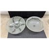 Image 3 : Vintage Glass Light Shades Including Frosted Swirl, Opalescent Ribbed, and Foliage Designs, 4