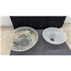Image 5 : Vintage Glass Light Shades Including Frosted Swirl, Opalescent Ribbed, and Foliage Designs, 4