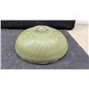 Image 2 : Pair of Vintage Art Deco Glass Ceiling Light Shades, Blue Floral and Green Leaf Patterns