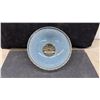 Image 5 : Pair of Vintage Art Deco Glass Ceiling Light Shades, Blue Floral and Green Leaf Patterns