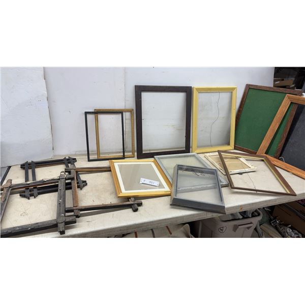Assorted Vintage Wooden Picture Frames in Various Styles and Sizes, Largest 15 × 20”