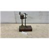Image 1 : Antique Portable Assay Kit with Brass Oil Lamp, Balance Scale, and Wooden Base