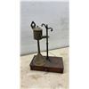 Image 8 : Antique Portable Assay Kit with Brass Oil Lamp, Balance Scale, and Wooden Base