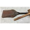 Image 11 : Vintage Wooden Hand Wool Carders and 1939 Inscribed Board, Spools, Shovel, Butter Press