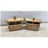 Image 5 : Vintage Wooden Hand Wool Carders and 1939 Inscribed Board, Spools, Shovel, Butter Press