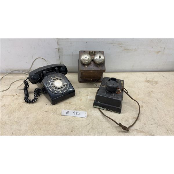 Vintage Telephones Including Western Electric 500 Rotary, Antique Bell Ringer Box
