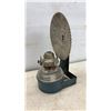 Image 5 : Three Antique Silver-Tone Metal Oil Lamps and Bracket-Mounted Kerosene Lamp With Fluted Reflector