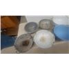 Image 5 : Assorted Enamelware and Colanders: Blue, Pink, White, and Yellow Bowls; 5 Metal Colanders