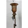 Image 4 : Pair of Vintage Torchiere Floor Lamps With Cast Metal Bases and Slag Glass Accent, circa 1920s-1950