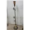 Image 5 : Pair of Vintage Torchiere Floor Lamps With Cast Metal Bases and Slag Glass Accent, circa 1920s-1950