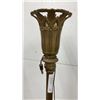 Image 8 : Pair of Vintage Torchiere Floor Lamps With Cast Metal Bases and Slag Glass Accent, circa 1920s-1950