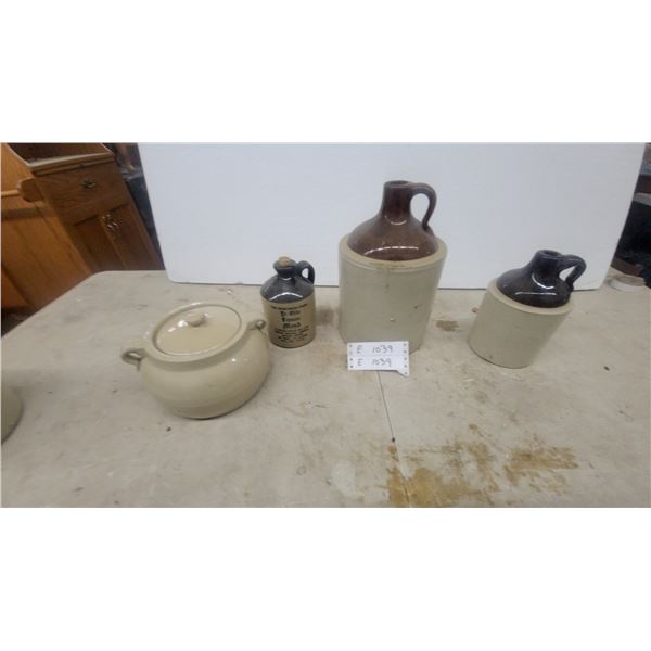 Stoneware Medalta Bean Pot and Jugs
