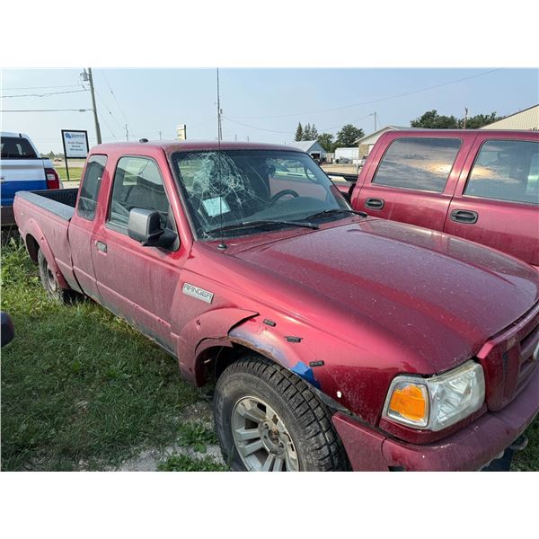 2010 Ford Ranger Sport Supercab, 6 Cyl, Red, Salvageable Title. Comes w/ Key and TOD. 
